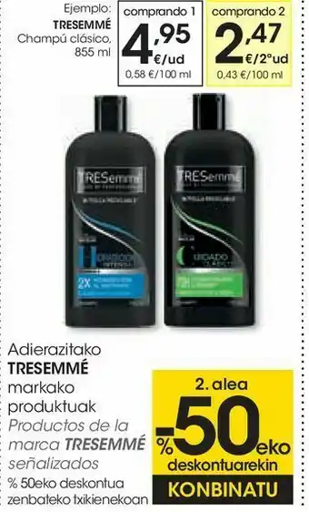 Eroski Champú clásico tresemmé oferta