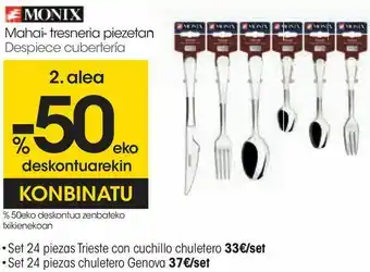 Eroski Despiece cubertería monix oferta