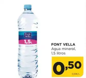 Alimerka FONT VELLA Agua mineral, 1,5 litros oferta