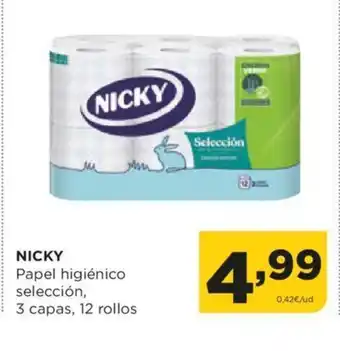 Alimerka NICKY Papel higiénico selección, 3 capas, 12 rollos oferta