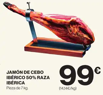 El Corte Inglés JAMÓN DE CEBO IBÉRICO 50% RAZA IBÉRICA oferta