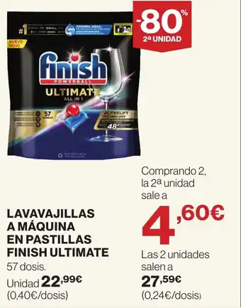 El Corte Inglés LAVAVAJILLAS A MÁQUINA EN PASTILLAS FINISH ULTIMATE oferta