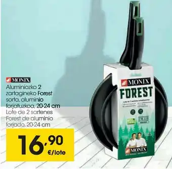 Eroski Lote de 2 sartenes forest de aluminio forjado monix oferta