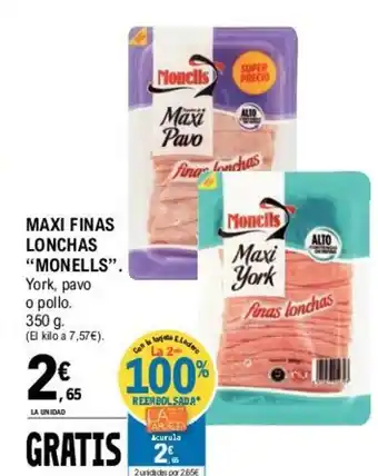 E.Leclerc "Monells" Maxi Finas Lonchas 350g oferta