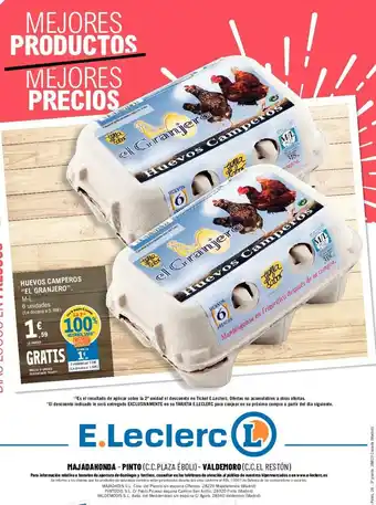 E.Leclerc "El Granjero" Huevos Camperos M-L 6 unidades oferta