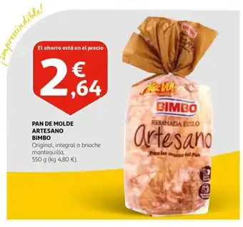 Alcampo PAN DE MOLDE ARTESANO BIMBO oferta
