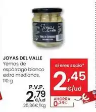 Eroski Joyas del valle - yemas de espárrago blanco extra medianas oferta