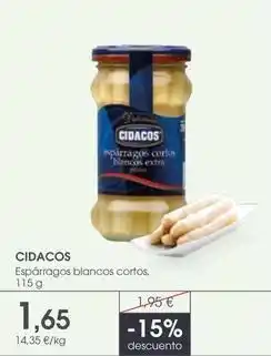 Supermercados Plaza Cidacos - espárragos blancos cortos oferta