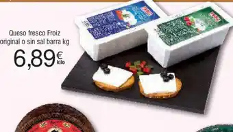 FROIZ Queso fresco Froiz original o sin sal barra kg oferta