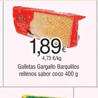 FROIZ Galletas Gargallo Barquillos rellenos sabor coco 400 g oferta