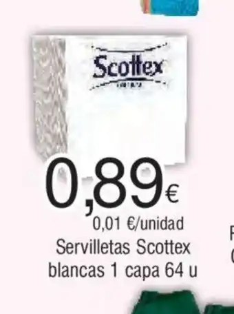 Froiz Servilletas Scottex blancas 1 capa 64 u oferta