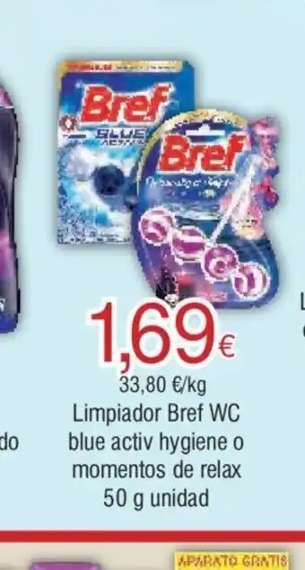 FROIZ Limpiador Bref WC blue activ hygiene o momentos de relax 50 g unidad oferta