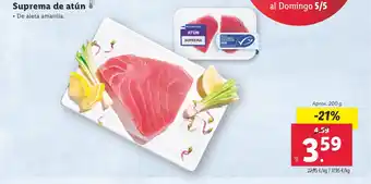 Lidl Suprema de atún oferta