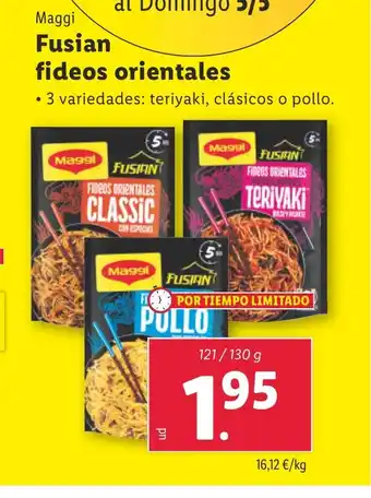 Lidl Maggi Fusian fideos orientales oferta