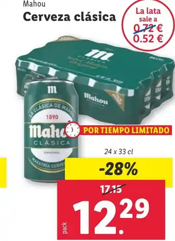 Lidl Cerveza clásica oferta