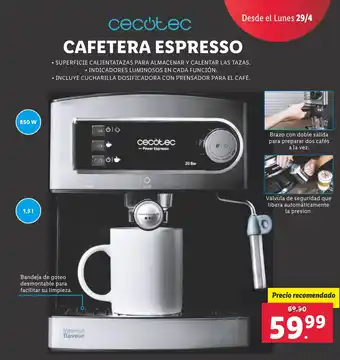 Lidl CAFETERA ESPRESSO oferta