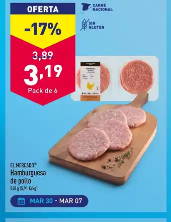 ALDI Hamburguesa de pollo oferta