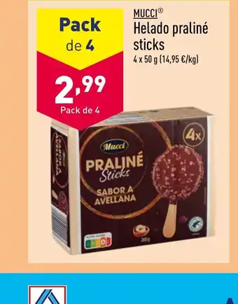 ALDI Helado praliné sticks oferta