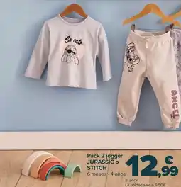Carrefour Pack 2 jogger jurassic o stitch oferta