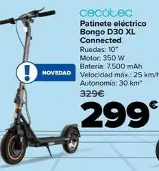 Carrefour Cecotec - patinete eléctrico bongo d30 xl connected oferta