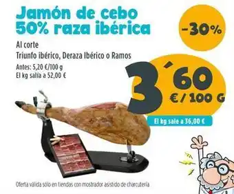 AhorraMas Jamón de cebo 50% raza iberica oferta