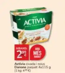 Consum Danone - activia civada i nous oferta