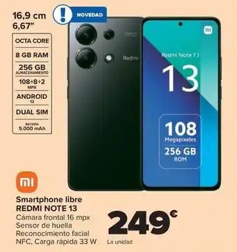 Carrefour Xiaomi - smartphone libre redmi note 13 oferta