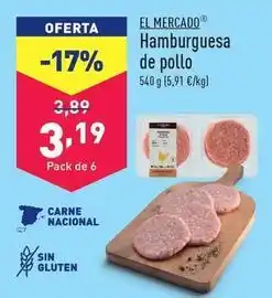 ALDI El mercado - hamburguesa de pollo oferta