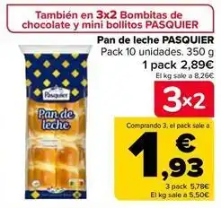 Carrefour Pasquier - pan de leche oferta