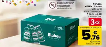 Carrefour Mahou - cerveza clásica oferta