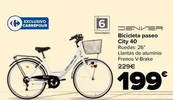 Carrefour Bicicleta paseo city 40 oferta