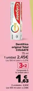 Carrefour Colgate - dentífrico original total oferta