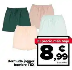 Carrefour Tex - bermuda jogger hombre oferta