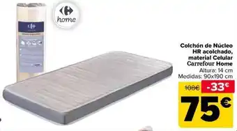 Carrefour Carrefour home - colchón de núcleo hr acolchado material celular oferta