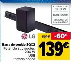 Carrefour Lg - barra de sonido sqc2 oferta