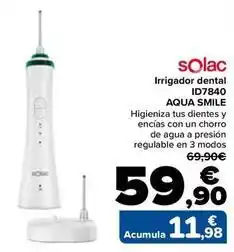 Carrefour Solac - irrigador dental id7840 aqua smile oferta