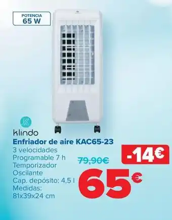 Carrefour Klindo - enfriador de aire kac65-23 oferta