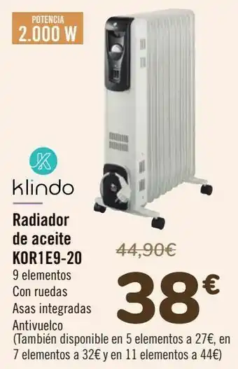 Samsung Klindo radiador de aceite k0r1e9-20 oferta