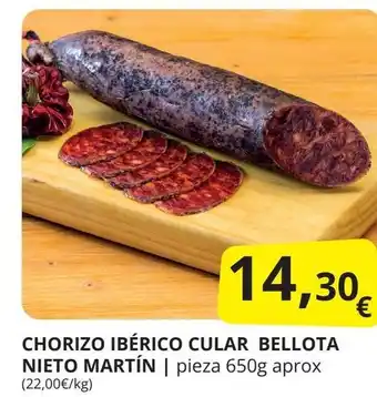 Supermercados MAS CHORIZO IBÉRICO CULAR BELLOTA NIETO MARTÍN oferta
