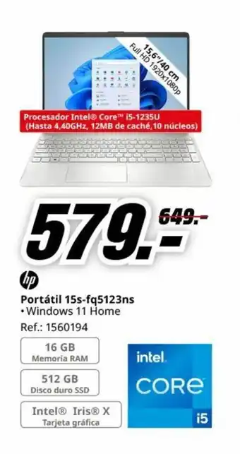 MediaMarkt Portátil 15s-fq5123ns oferta