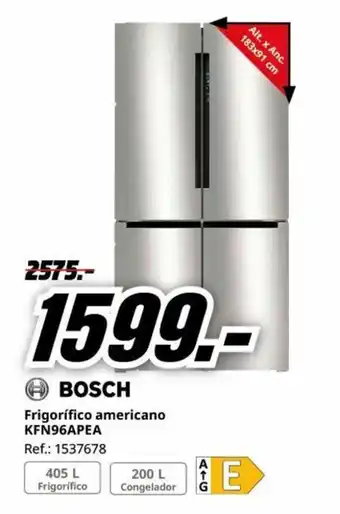 MediaMarkt Frigorífico americano KFN96APEA oferta