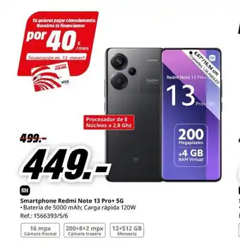 MediaMarkt Smartphone Redmi Note 13 Pro+ 5G oferta