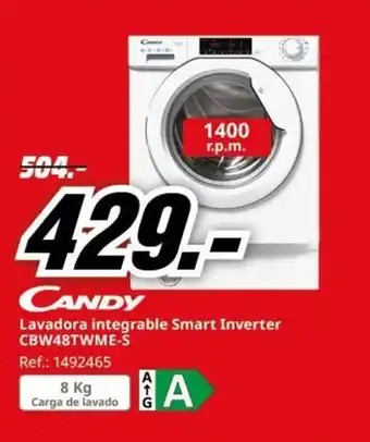 MediaMarkt Lavadora integrable Smart Inverter CBW48TWME-S oferta