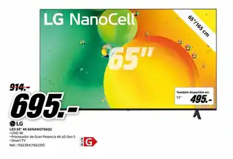 MediaMarkt LED 65" 4K 65NANO756QC oferta