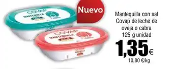 FROIZ Mantequilla con sal Covap de leche de oveja o cabra 125 g unidad oferta