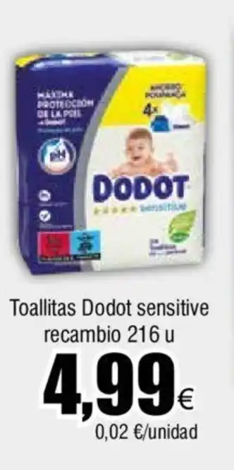 Froiz Toallitas Dodot sensitive recambio 216 u oferta