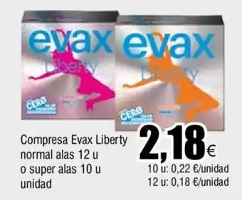 Froiz Compresa Evax Liberty normal alas 12 u o super alas 10 u unidad oferta