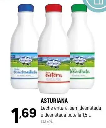 Coviran ASTURIANA Leche entera, semidesnatada o desnatada botella 1,5 L oferta