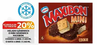 Alcampo Helado Sándwich o Mini Sándwich Maxibon Cookies 4 Unid. x 150 ml o Nata 4 Unid. x 140 ml oferta