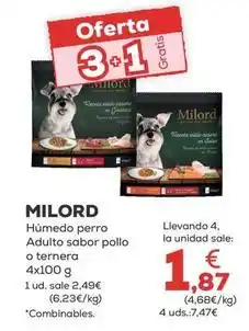 Kiwoko Milord - húmedo perro adulto sabor pollo o ternera oferta